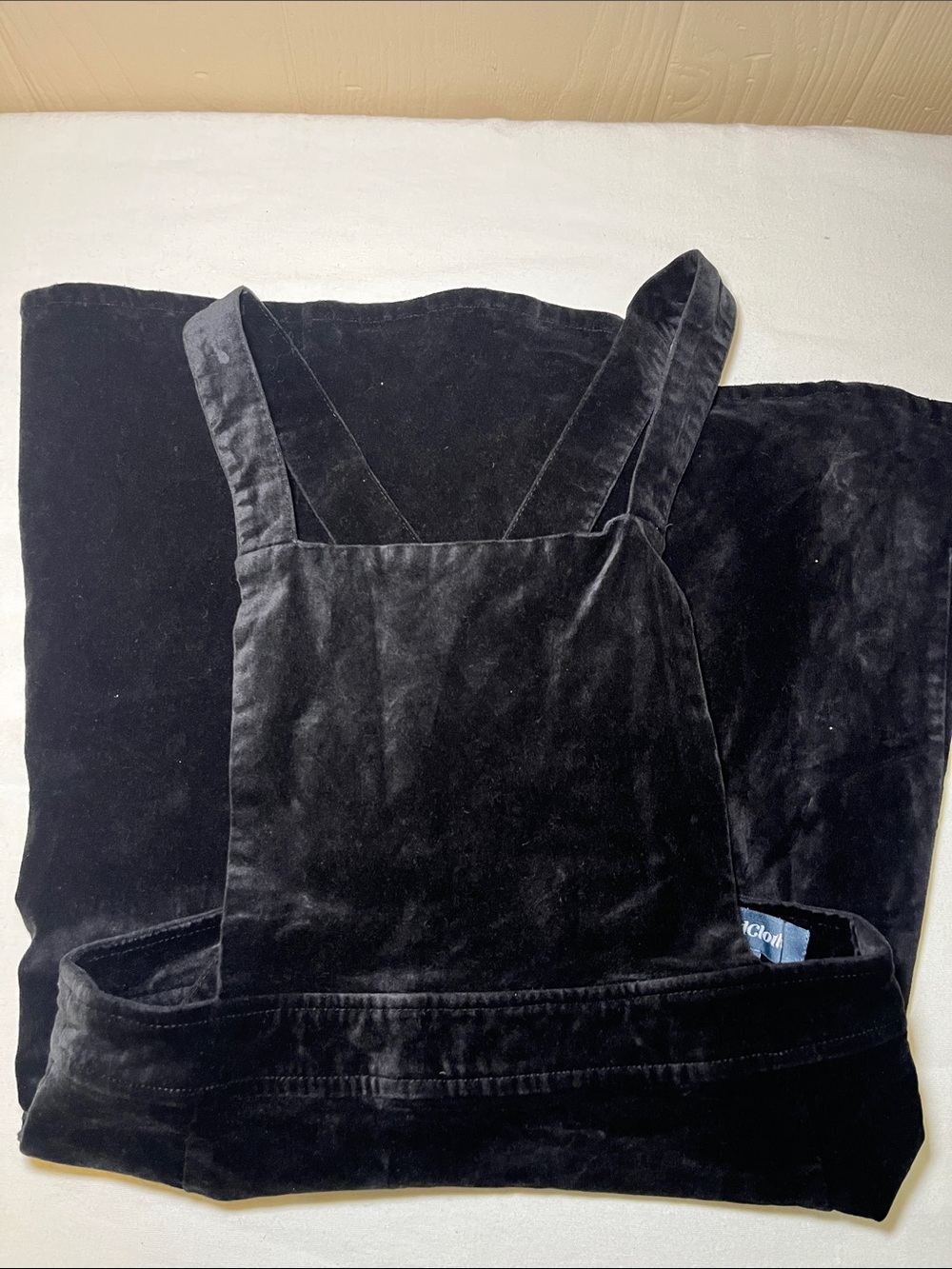 Modcloth Cupcake Consultant Black Velvet Overall Dress